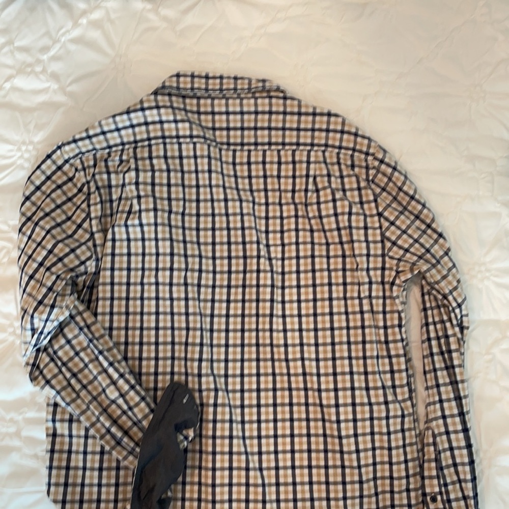Men’s large button down blue/beige - Picture 4 of 7